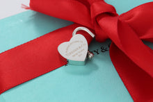 Load image into Gallery viewer, Please Return to Tiffany &amp; Co. Silver Heart Padlock Charm Pendant
