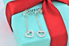 Load image into Gallery viewer, Tiffany &amp; Co. Silver Dangling Heart Lariat Earrings
