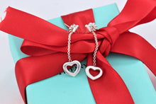 Load image into Gallery viewer, Tiffany &amp; Co. Silver Dangling Heart Lariat Earrings
