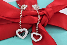 Load image into Gallery viewer, Tiffany &amp; Co. Silver Dangling Heart Lariat Earrings
