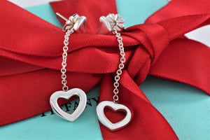 Tiffany & Co. Silver Dangling Heart Lariat Earrings