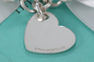 Return To Tiffany & Co. Silver Tilted Heart Charm Bracelet