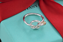 Load image into Gallery viewer, Tiffany &amp; Co. 18K Gold &amp; Silver Love Knot Hook Ring
