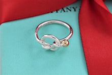 Load image into Gallery viewer, Tiffany &amp; Co. 18K Gold &amp; Silver Love Knot Hook Ring
