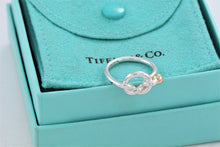 Load image into Gallery viewer, Tiffany &amp; Co. 18K Gold &amp; Silver Love Knot Hook Ring
