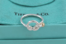 Load image into Gallery viewer, Tiffany &amp; Co. 18K Gold &amp; Silver Love Knot Hook Ring
