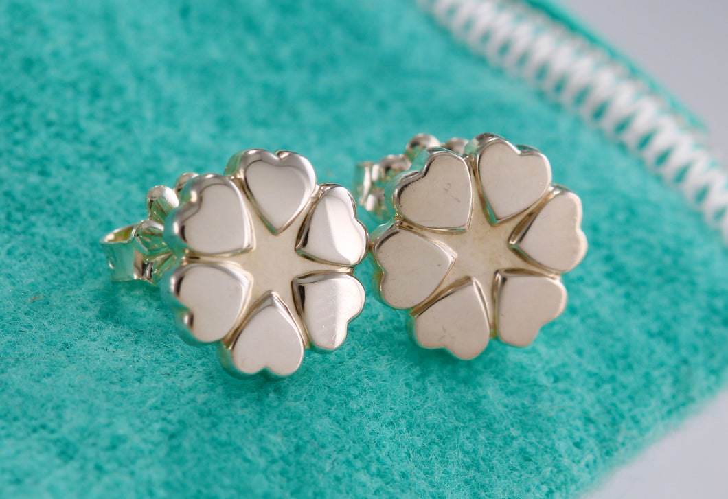 Tiffany & Co. Paloma Picasso Silver Crown of Hearts Stud Earrings