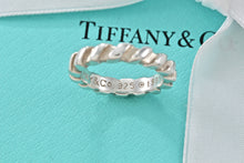 Load image into Gallery viewer, Tiffany &amp; Co. Atlas Silver Twist Groove Stripe Narrow Band Ring Size 5
