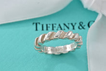 Load image into Gallery viewer, Tiffany &amp; Co. Atlas Silver Twist Groove Stripe Narrow Band Ring Size 5
