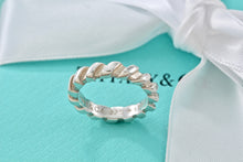 Load image into Gallery viewer, Tiffany &amp; Co. Atlas Silver Twist Groove Stripe Narrow Band Ring Size 5
