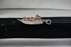 Sterling Silver Cruise Ship Boat Charm Pendant