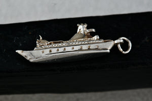 Sterling Silver Cruise Ship Boat Charm Pendant