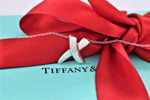 Tiffany & Co. Paloma Picasso Silver ''X'' Diamond Necklace