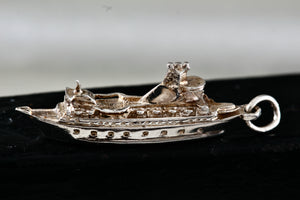 Sterling Silver Cruise Ship Boat Charm Pendant