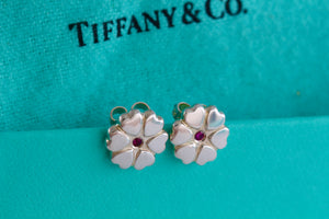 Tiffany & Co. Paloma Picasso Pink Sapphire Crown of Hearts Stud Earrings