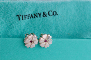 Tiffany & Co. Paloma Picasso Pink Sapphire Crown of Hearts Stud Earrings