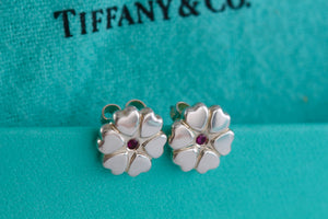 Tiffany & Co. Paloma Picasso Pink Sapphire Crown of Hearts Stud Earrings