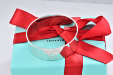 Load image into Gallery viewer, Tiffany &amp; Co. Silver 2 Diamond Keyhole Locks Wide Bangle Bracelet
