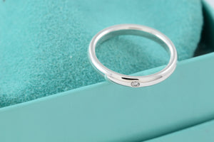 Tiffany & Co. Elsa Peretti Silver Diamond Stacking Band Ring
