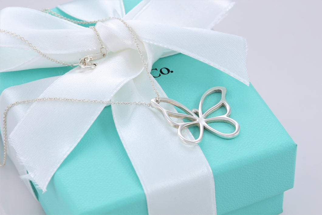 Tiffany & Co. Nature Silver Large Butterfly Necklace