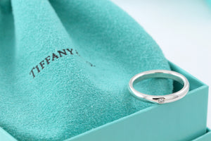 Tiffany & Co. Elsa Peretti Silver Diamond Stacking Band Ring