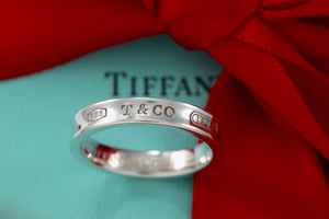 100% Authentic Tiffany & Co. Silver 1837 Narrow Band Ring