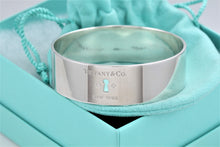 Load image into Gallery viewer, Tiffany &amp; Co. Silver 2 Diamond Keyhole Locks Wide Bangle Bracelet
