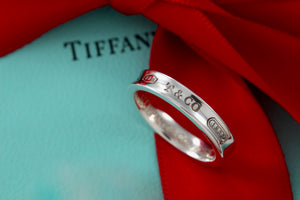 100% Authentic Tiffany & Co. Silver 1837 Narrow Band Ring