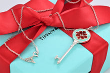 Load image into Gallery viewer, Tiffany &amp; Co. Silver Blue Enamel Large Knot Key Pendant Necklace
