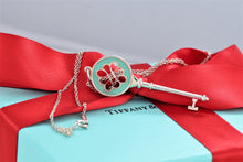 Load image into Gallery viewer, Tiffany &amp; Co. Silver Blue Enamel Large Knot Key Pendant Necklace
