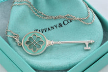 Load image into Gallery viewer, Tiffany &amp; Co. Silver Blue Enamel Large Knot Key Pendant Necklace
