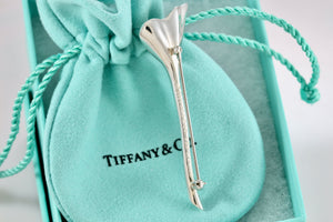Tiffany & Co. Nature Silver Ginko Leaf Flower Pedal Brooch Pin