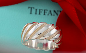 Tiffany & Co. Atlas Twist Groove Stripe Wide Band Ring