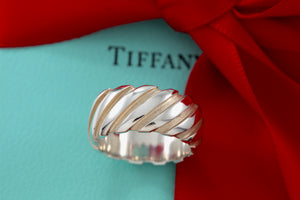 Tiffany & Co. Atlas Twist Groove Stripe Wide Band Ring