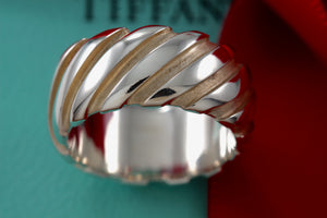 Tiffany & Co. Atlas Twist Groove Stripe Wide Band Ring