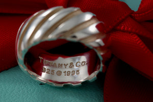 Tiffany & Co. Atlas Twist Groove Stripe Wide Band Ring