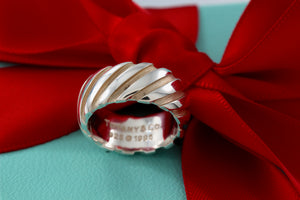 Tiffany & Co. Atlas Twist Groove Stripe Wide Band Ring