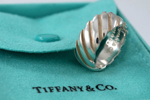 Tiffany & Co. Atlas Twist Groove Stripe Wide Band Ring