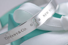Load image into Gallery viewer, Tiffany &amp; Co. Silver Locks 2 Diamond Keyhole Bangle Bracelet
