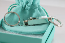 Load image into Gallery viewer, Tiffany &amp; Co. Large Rectangle Box Valet Double Key Ring Keychain Classic
