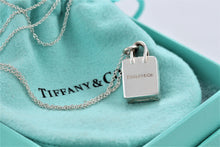 Load image into Gallery viewer, Tiffany &amp; Co. Silver Tiffany Shopping Bag Charm Pendant Necklace
