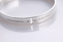 Load image into Gallery viewer, Tiffany &amp; Co. Silver Locks 2 Diamond Keyhole Bangle Bracelet
