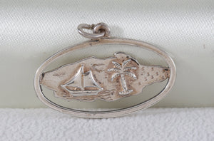 Sterling Silver Nassau Bahamas Island Charm Pendant