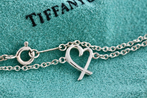 Tiffany & Co. Silver Paloma Picasso Small Loving Heart Chain Bracelet