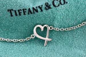 Tiffany & Co. Silver Paloma Picasso Small Loving Heart Chain Bracelet