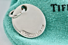 Load image into Gallery viewer, Tiffany &amp; Co. Silver Pink Enamel &quot;T &amp; Co.&quot; Circle Disc Charm Pendant
