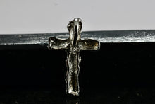 Load image into Gallery viewer, Sterling Silver Nugget Slider Cross Pendant Signed
