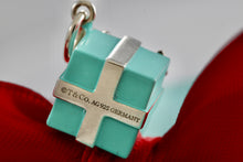 Load image into Gallery viewer, Tiffany &amp; Co. Silver Blue Enamel Giftbox Charm GERMANY
