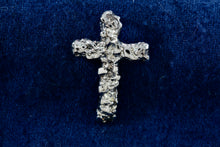 Load image into Gallery viewer, Sterling Silver Nugget Slider Cross Pendant Signed
