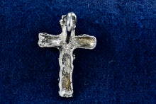 Load image into Gallery viewer, Sterling Silver Nugget Slider Cross Pendant Signed
